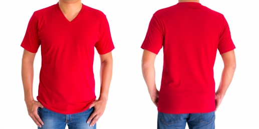 Druck auf roten T Shirts